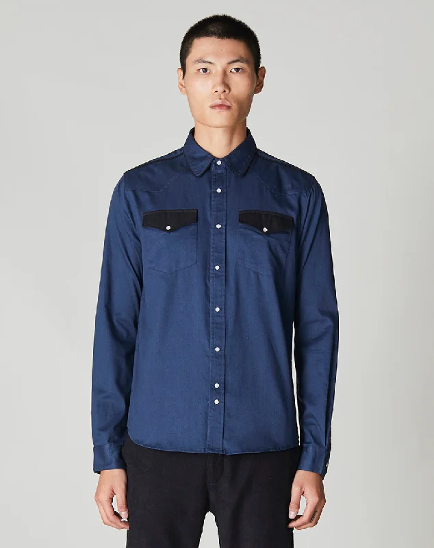 Trendy Look ERSATZ WESTERN MEN’S SHIRT | NAVY