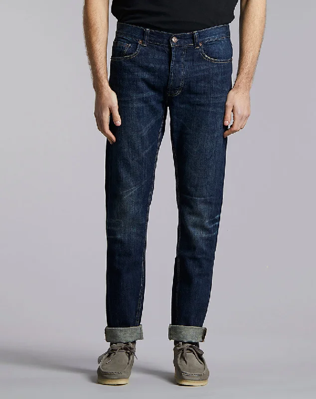 Fashionable Wear GONZO INIKO REGULAR DENIM JEAN | DARK INDIGO VINTAGE WASH
