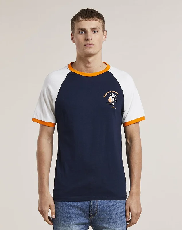 Soft Fabrics LOCKIE RAGLAN SLEEVE MENS T-SHIRT | NAVY