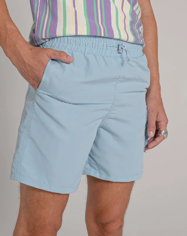 Comfy Pants MOZAMBIQUE PRINT MENS SWIM SHORTS | PALE BLUE