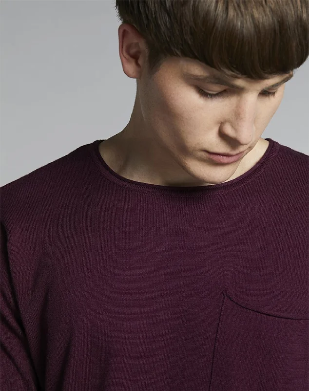 Urban Fashion NILES FINE KNIT MENS JUMPER | PLUM