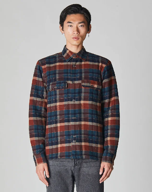 Cool Pieces OMAHA PADDED CHECK UNISEX OVERSHIRT | NAVY