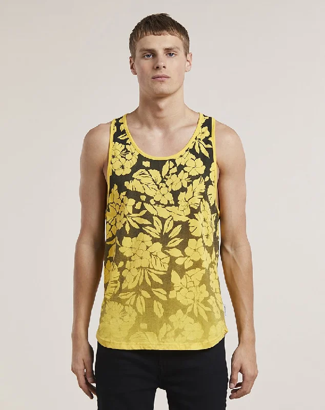 Comfortable Fits ORVAR PRINTED MENS VEST | BLACK YELLOW