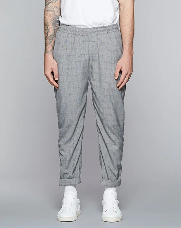 Minimal Apparel PALAZZO CHECKED MENS TROUSERS | GREY