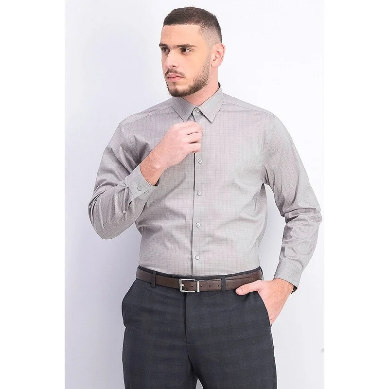 Layered Outfits Calvin Klein Men's Color Gray Check Dress Shirt Gray Size 32X33 - 16X32-33 Layered Outfits Calvin Klein Men's Color Gray Check Dress Shirt Gray Size 32X33 - 16X32-33