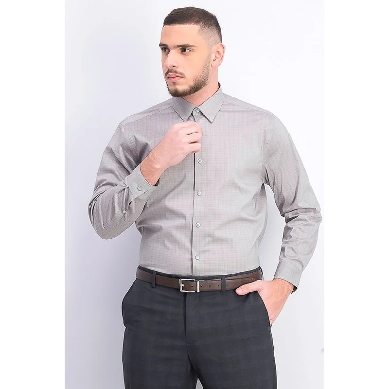 Classic Styles Calvin Klein Men's Infinite Color Slim-Fit Non-Iron Stretch Gray Check Dress Shirt Gray Size 32X33 - 14.5X32-33 Classic Styles Calvin Klein Men's Infinite Color Slim-Fit Non-Iron Stretch Gray Check Dress Shirt Gray Size 32X33 - 14.5X32-33