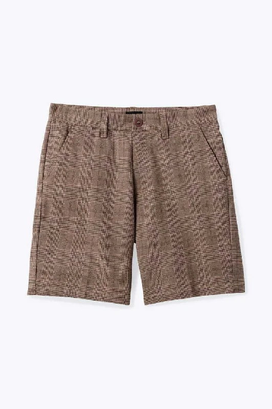 Business Casual Choice Chino Short 9" - Brown/Cream Houndstooth