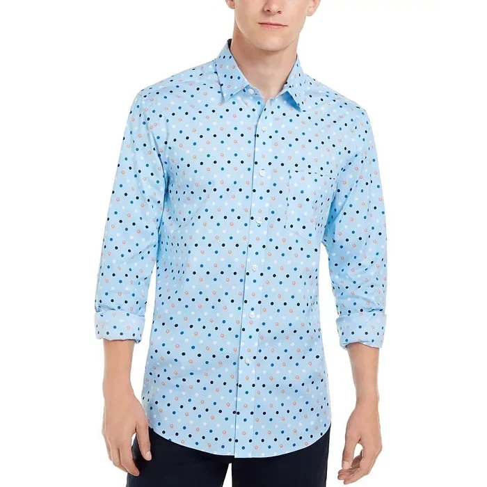 Everyday Look Club Room Men's Circle Print Shirt Navy Size X-Large