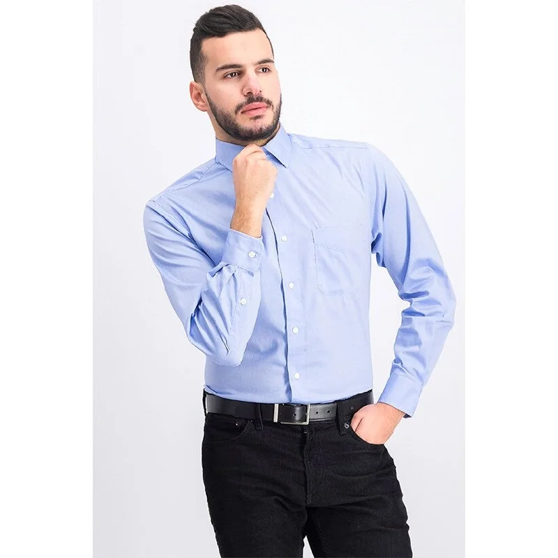 Modern Basics Club Room Men's Slim-Fit Solid Dress Shirt Blue Size 18X34-35