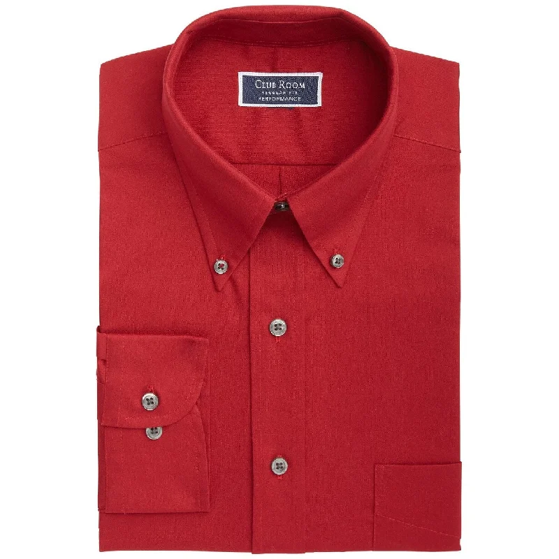 Urban Fashion Club Room Men's Wrinkle-Resistant Dress Shirt Red Size 17-36-37