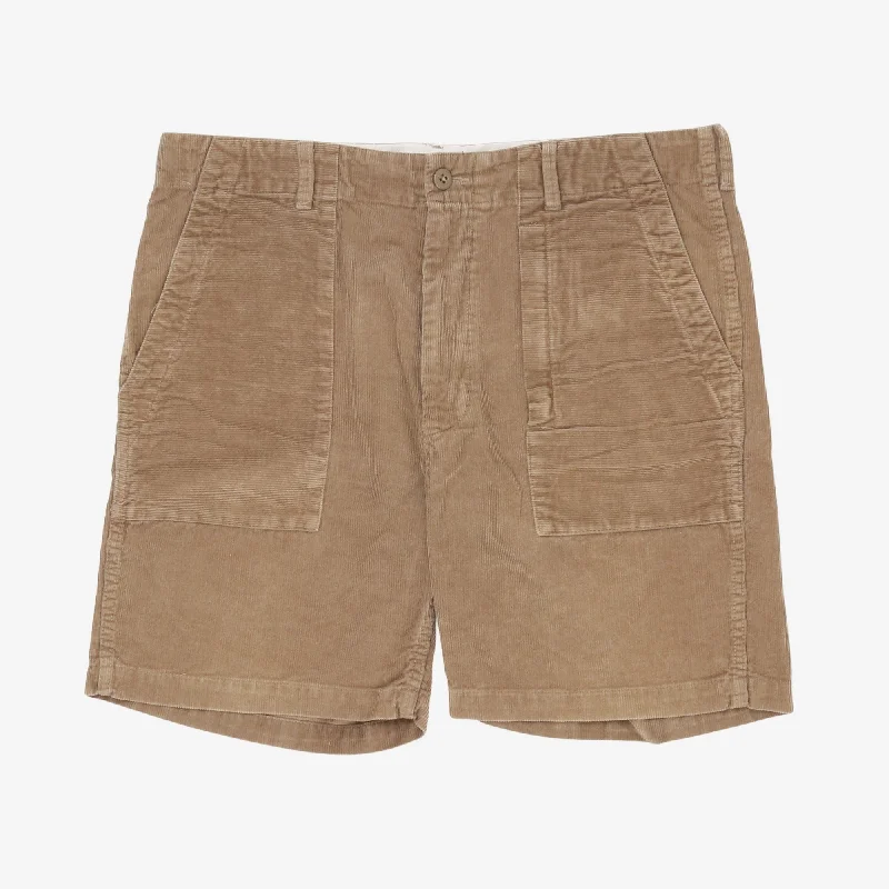 Casual Outerwear Corduroy Fatigue Shorts