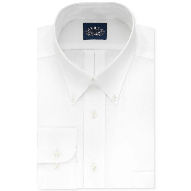 All-Season Wear Eagle Men's Classic-Fit Stretch Collar Non-Iron Solid Dress Shirt White Size 34-35 All-Season Wear Eagle Men's Classic-Fit Stretch Collar Non-Iron Solid Dress Shirt White Size 34-35