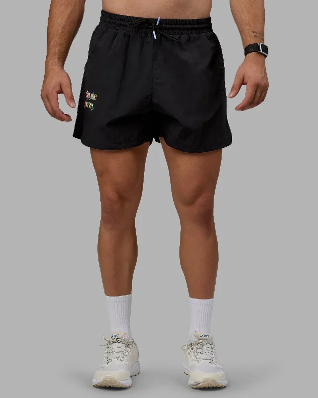 Vintage Style Enjoy The Journey 5" Shorts - Black-Multi