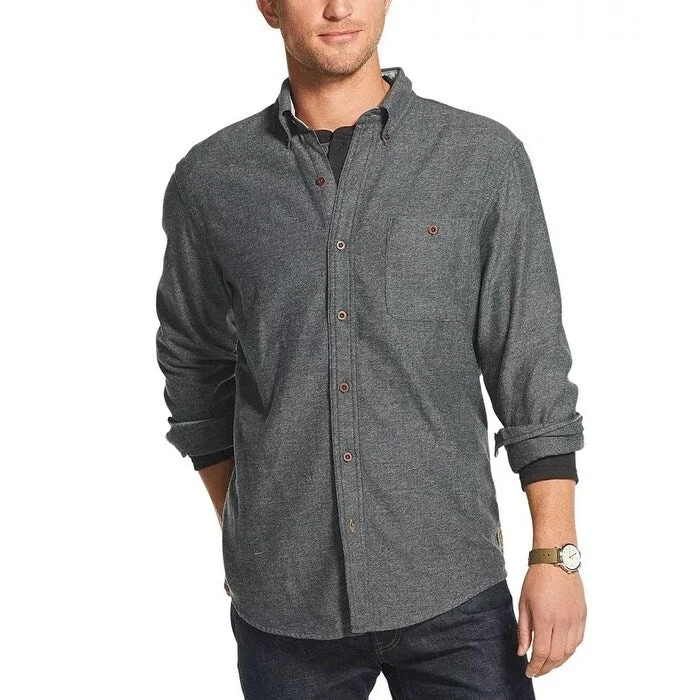Versatile Wear G.H. Bass & Co. Men's Fireside Flannel Shirt Grey Size X-Large