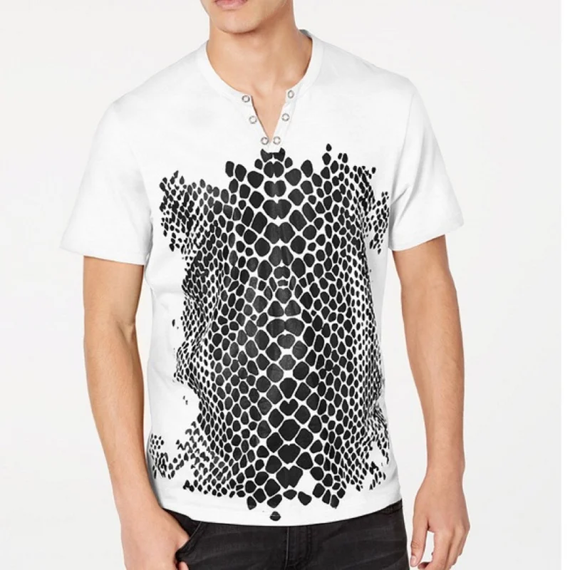 Trendy Apparel Inc International Concepts Men's Crocodile T-Shirt White Size XXX Large - XXX-Large