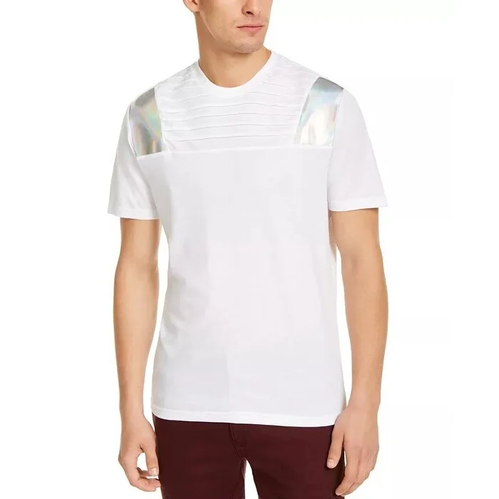 Stylish Casuals INC International Concepts Men's Faux Leather Piecing White Size 3X