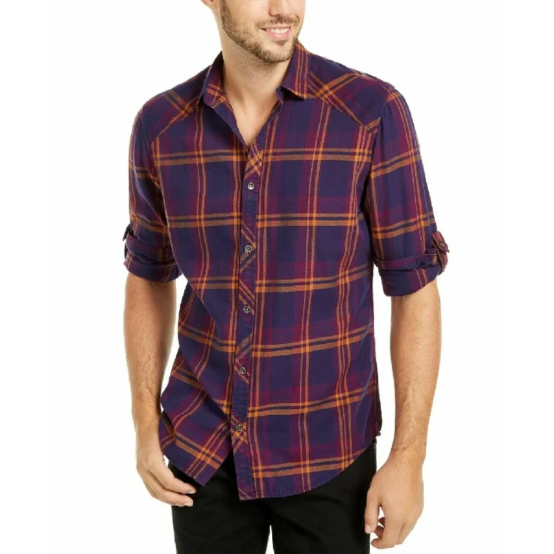 Casual Jackets INC International Concepts Men's Marc Plaid Shirt Grape Size Extra Large Casual Jackets INC International Concepts Men's Marc Plaid Shirt Grape Size Extra Large