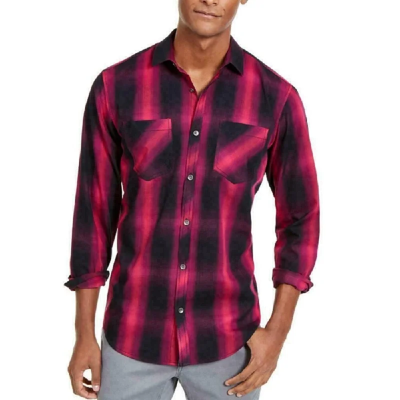 Trendy Look International Concepts Men's Leo Plaid Shirt Pink Size Extra Large - X-Large Trendy Look International Concepts Men's Leo Plaid Shirt Pink Size Extra Large - X-Large
