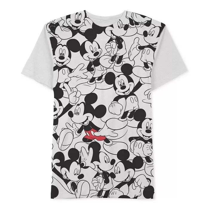 Casual Wear Jem Men's Repeating Mickey Mouse T-Shirt By Jem White Size X-Large