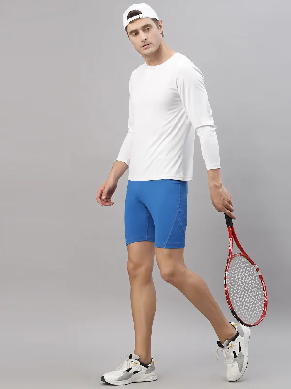 Relaxed Styles JUMP USA Men Algier Blue Rapid Dry-Fit Solid Training Short Tights