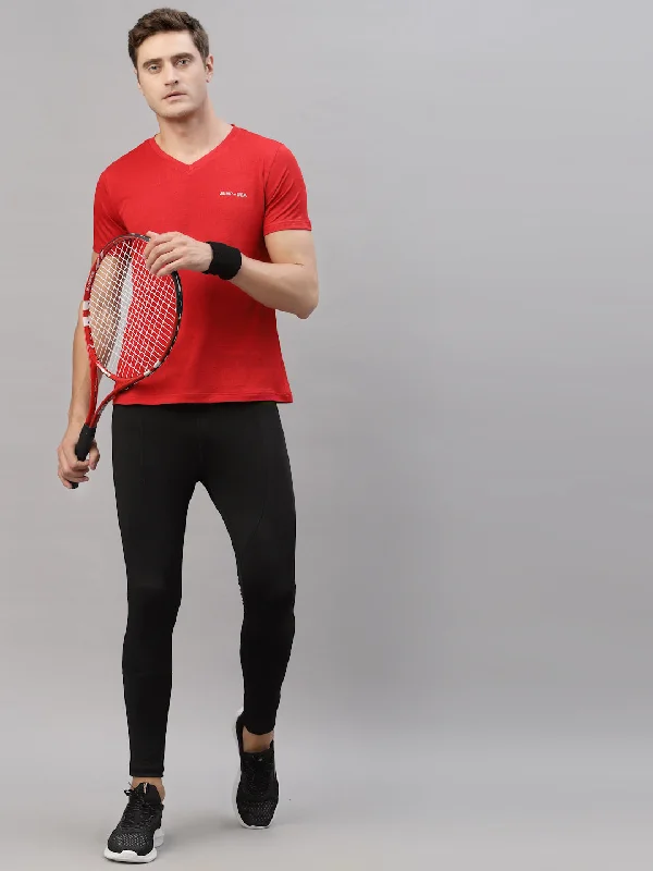 Fashion Tops JUMP USA Men Black Rapid Dry-Fit Solid Training Tights