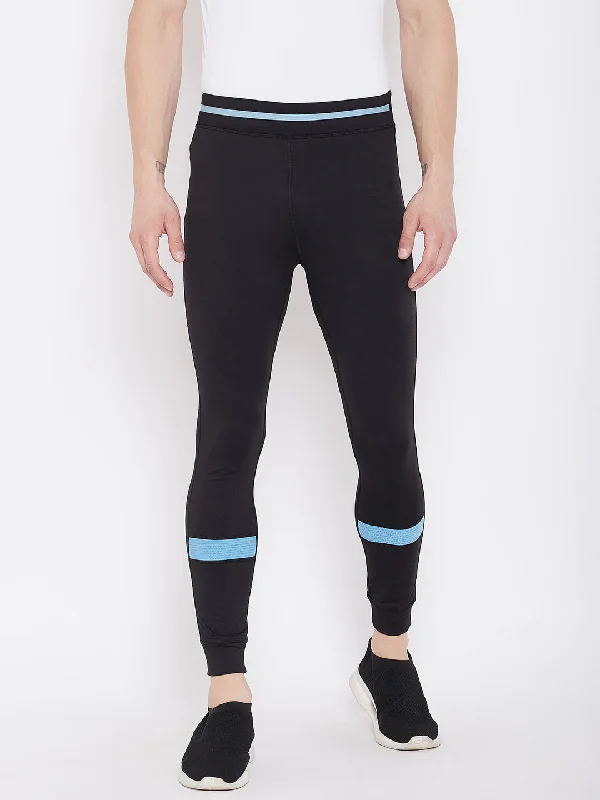 Casual Outerwear JUMP USA Men Black Solid Active Wear Tights