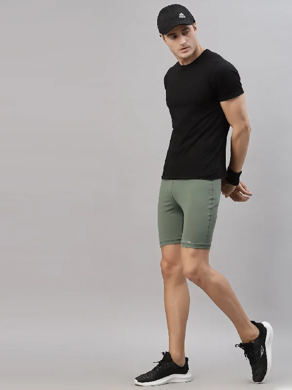 Trendy Apparel JUMP USA Men Duck Green Rapid Dry-Fit Solid Training Short Tights