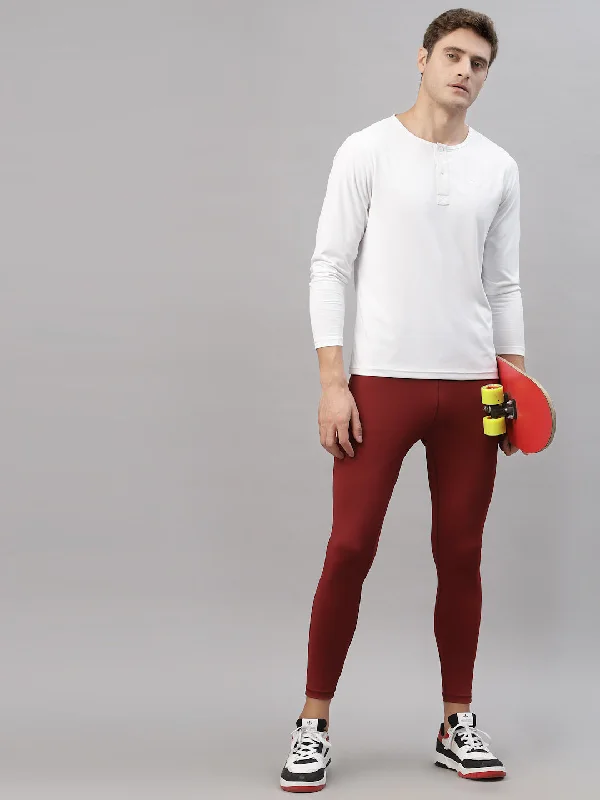 Daily Looks JUMP USA Men Maroon Rapid Dry-Fit Solid Training Tights