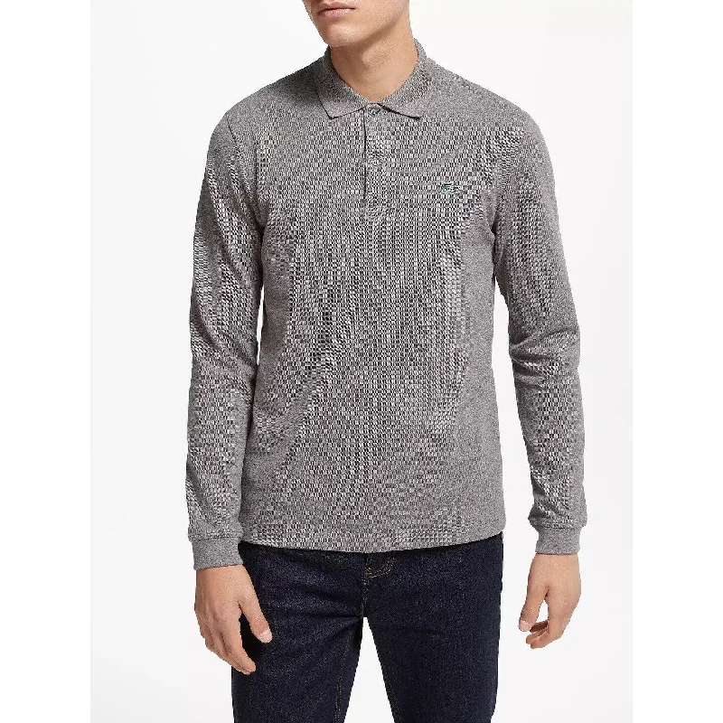 Casual Shirts Lacoste Men's Long Sleeve Polo Shirt Gray Size 8