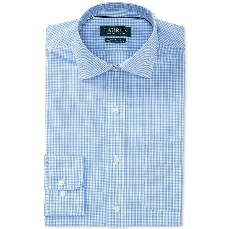 All-Season Wear Lauren Ralph Lauren Men's Classic/Regular Fit Non-Iron Stretch Gingham Dress Shirt Navy Size 15X32-33 All-Season Wear Lauren Ralph Lauren Men's Classic/Regular Fit Non-Iron Stretch Gingham Dress Shirt Navy Size 15X32-33