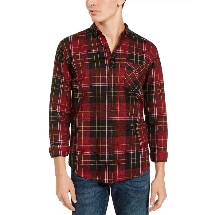 Fashionable Wear Levi's Men's Booth Regular-Fit Plaid Flannel Shirt Red overflw Size Medium Fashionable Wear Levi's Men's Booth Regular-Fit Plaid Flannel Shirt Red overflw Size Medium