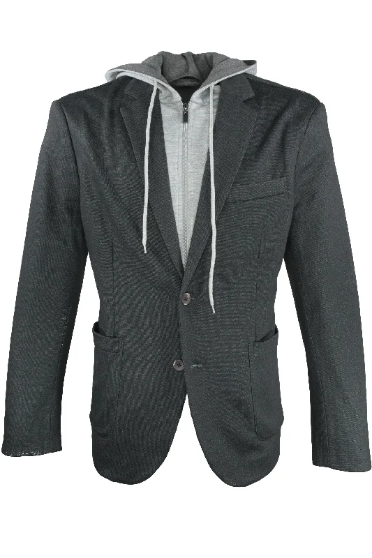 Denim Looks Nicoby Hybrid Hooded Sport Coat - Charcoal