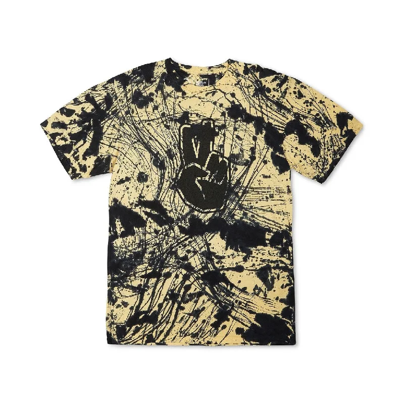 Chic Outfits Neff Men's Batik-Dyed Logo Graphic T-Shirt Yellow Size Large