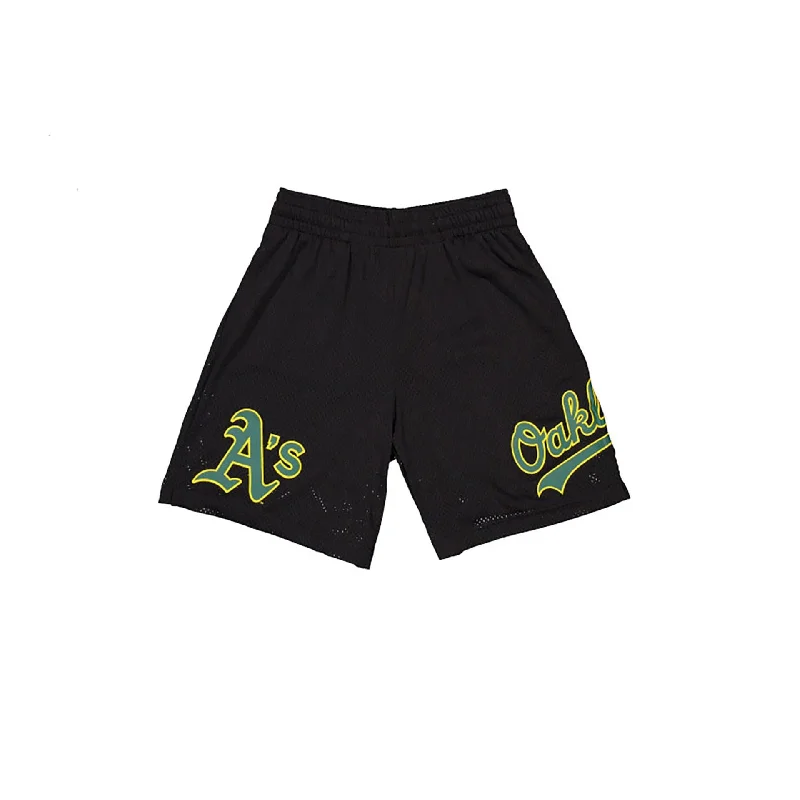 Everyday Apparel Oakland Athletics MLB Custom Black Mesh Shorts