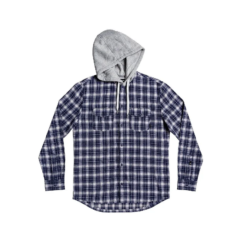 Trendy Tees Quiksilver Men's Snap Up Flannel Shirt Blue Size Large