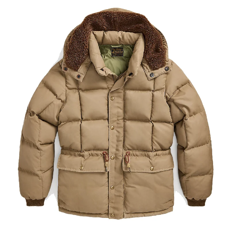 All-Season Wear RRL by Ralph Lauren Quilted Hooded Jacket Vintage Khaki