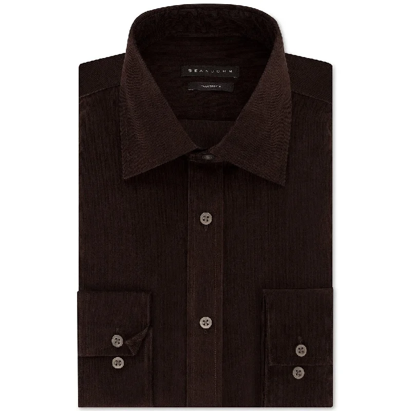 Classic Fits Sean John Men's Classic/Regular Fit Solid Dress Shirt Brown Size 34X35