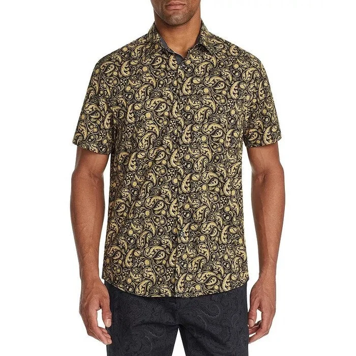 Sporty Wear Tallia Men's Slim Fit Performance Stretch Paisley Shirt Gold Size M - Medium Sporty Wear Tallia Men's Slim Fit Performance Stretch Paisley Shirt Gold Size M - Medium