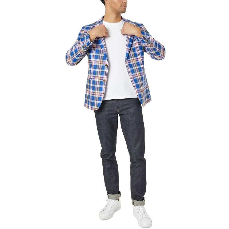 All-Day Wear Tallia Mens Two-Button Patterned Sportcoat