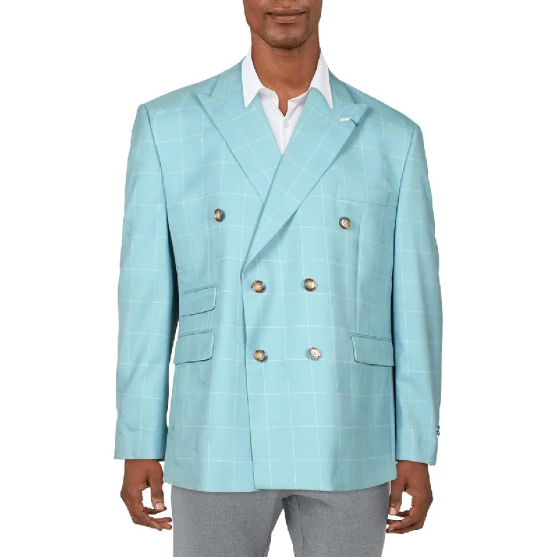 Designer Casuals Tayion By Montee Holland Mens Window Pane Classic Fit Suit Jacket
