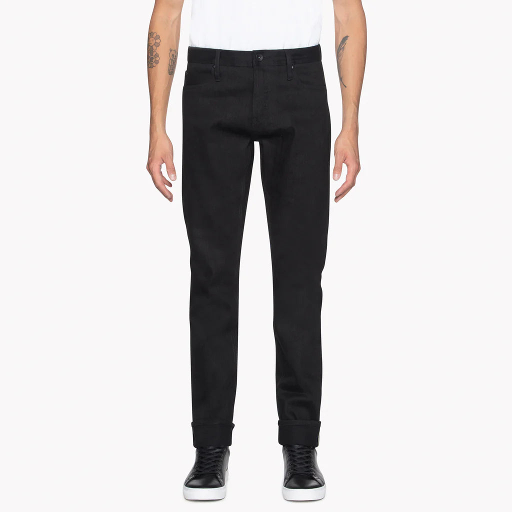 Relaxed Styles The Unbranded Brand Raw Denim Jeans - Skinny 11oz Solid Black Stretch Selvedge