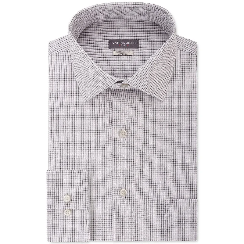 Smart Casual Van Heusen Men's Classic/Regular Fit Flex Stretch Check Dress Shirt Gray 14.5-32-33 Smart Casual Van Heusen Men's Classic/Regular Fit Flex Stretch Check Dress Shirt Gray 14.5-32-33