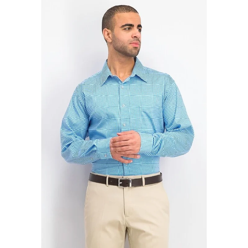 Easygoing Wardrobe Van Heusen Men's Classic/Regular-Fit Performance Stretch Wrinkle-Free Flex-Collar Check Dress Shirt Lagoon Size 17-34-35 Easygoing Wardrobe Van Heusen Men's Classic/Regular-Fit Performance Stretch Wrinkle-Free Flex-Collar Check Dress Shirt Lagoon Size 17-34-35
