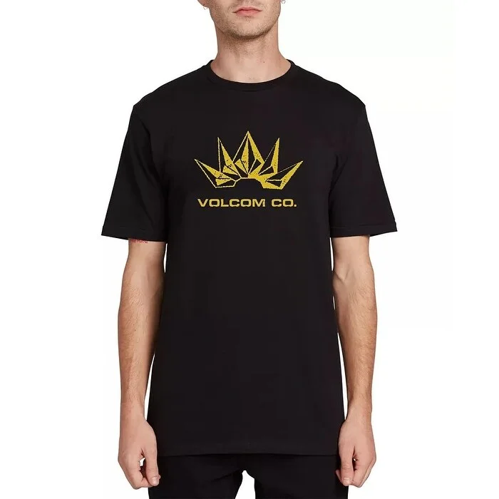 Versatile Wear Volcom Men's Stone Break Logo Graphic T-Shirt Black Size Medium