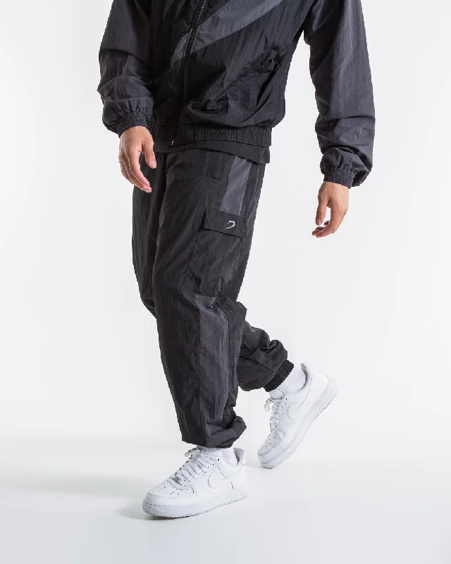 Relaxed Fit Clothing Walker Track Bottoms - Triple Black