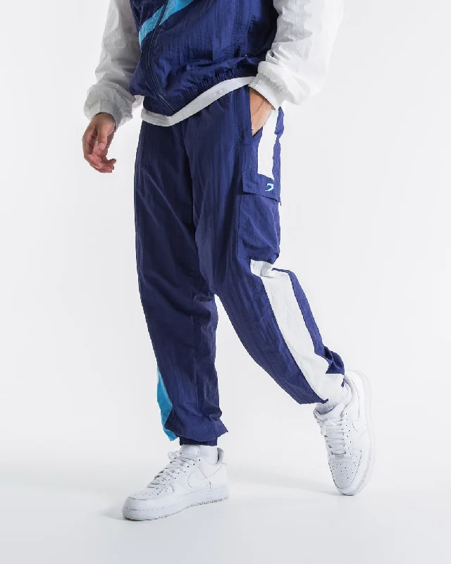 Versatile Wear Walker Track Bottoms - White/Navy
