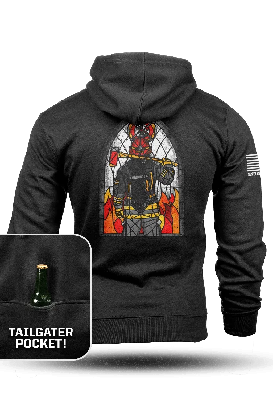 Minimal Apparel Stained Glass Firefighter - Tailgater Hoodie