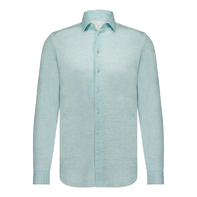 Timeless Wardrobe Blue Industry Jersey Stretch Shirt