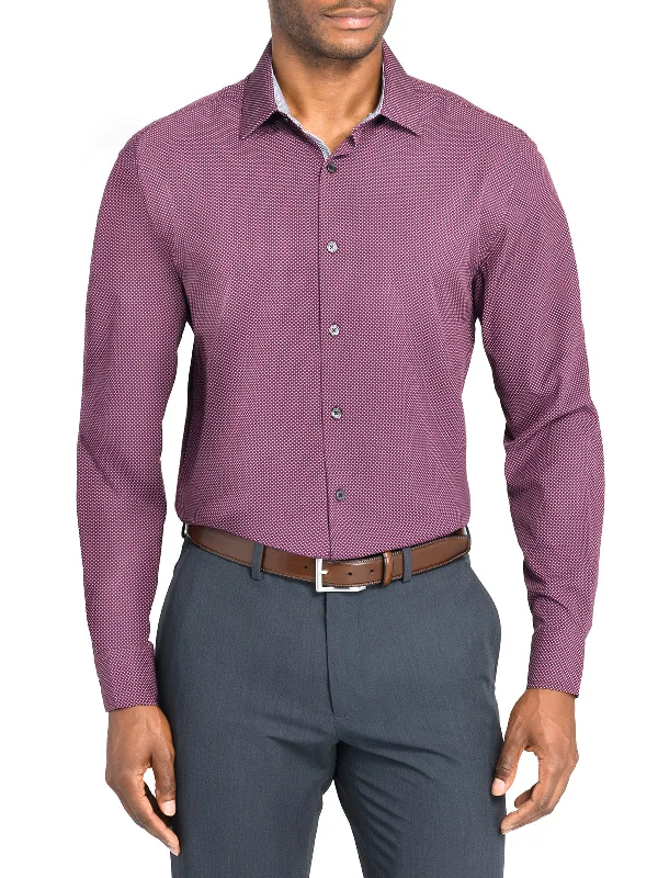 Cool Bottoms Burgundy Dot Performance Dress Shirt