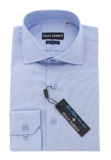 Athletic Tops Baby Blue Slim Fit Dress Shirt